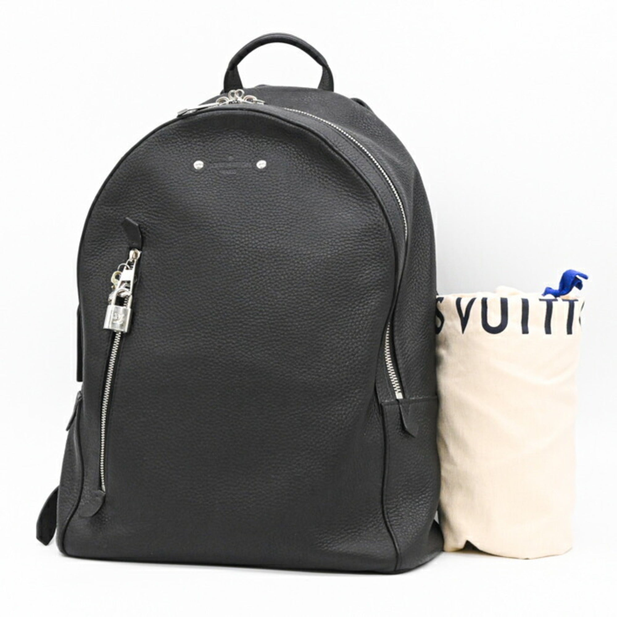 Louis Vuitton Black Leather Backpack