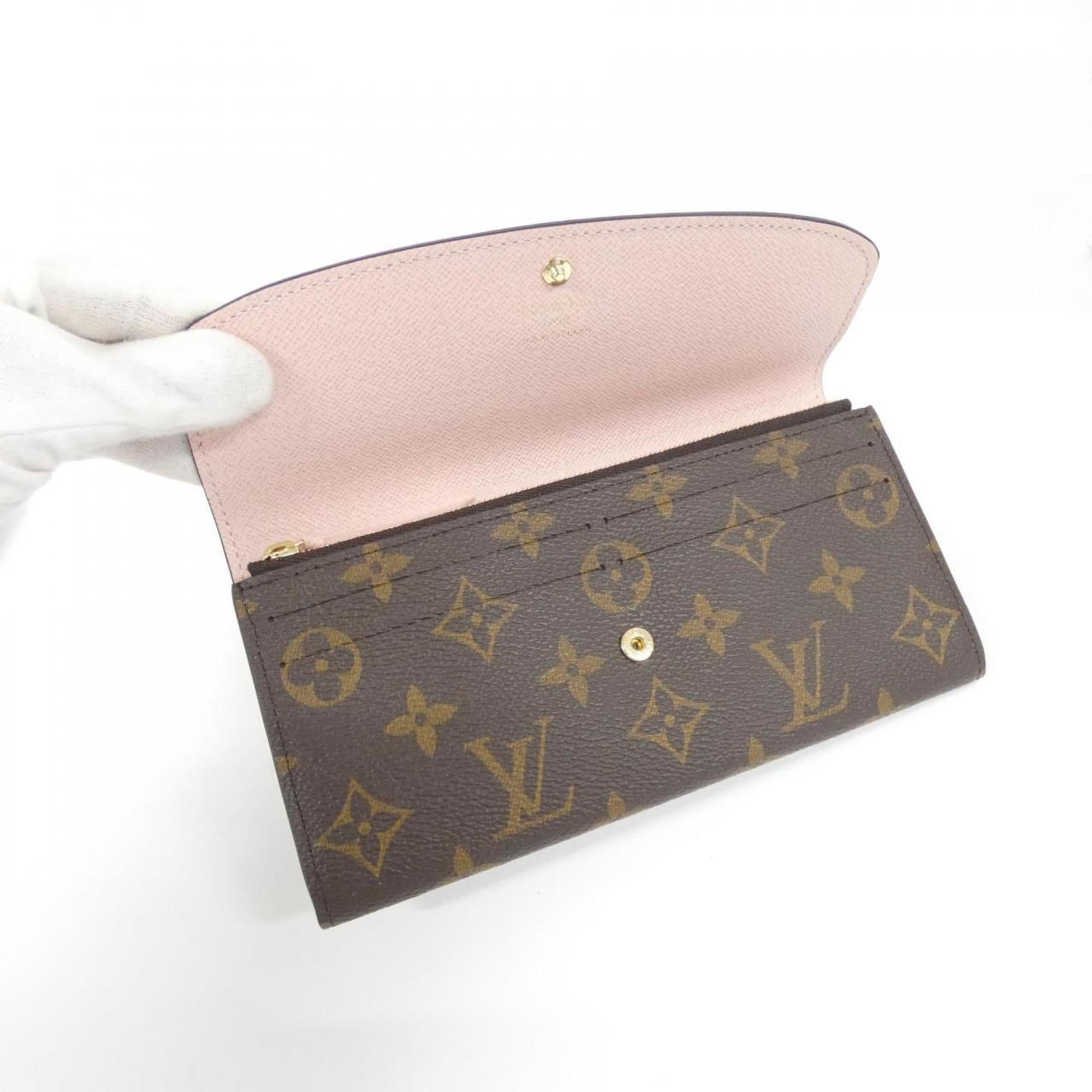 Louis Vuitton Brown Rose Ballerine Coated Canvas Long Wallet (Tri-Fold)