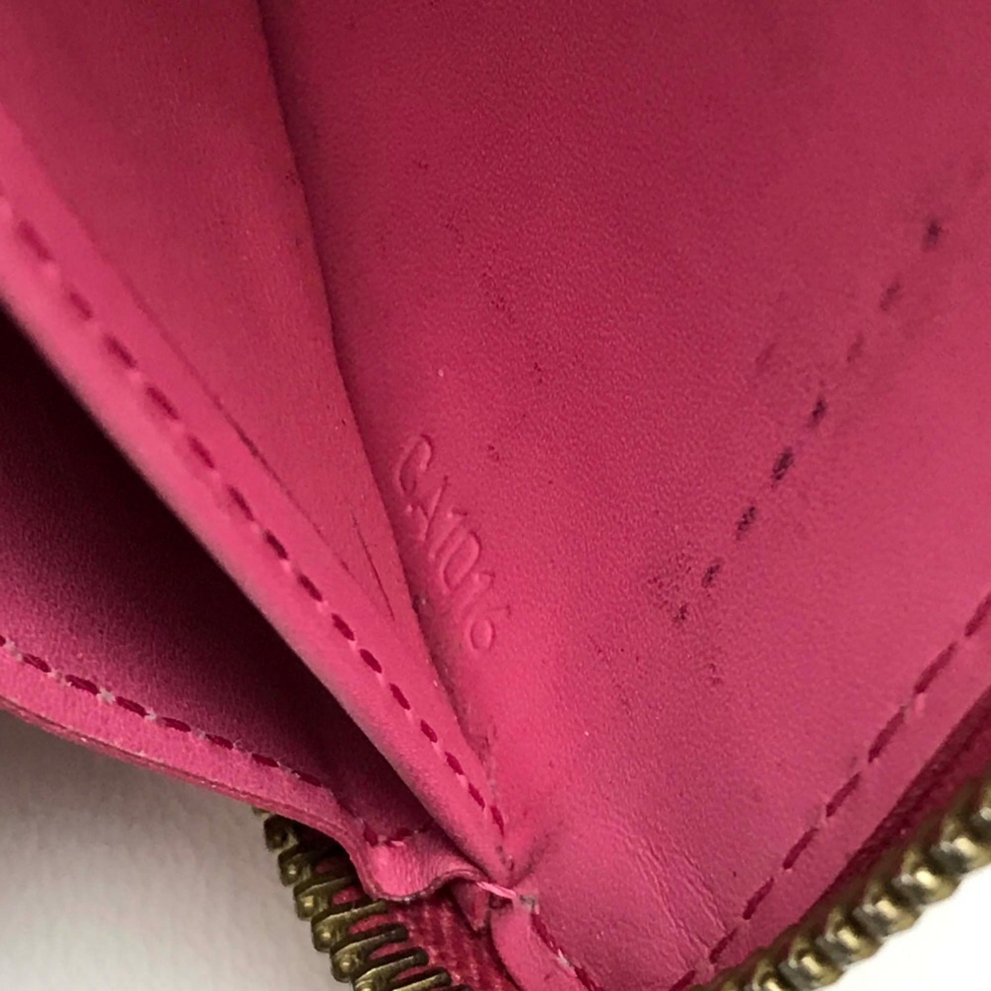 Louis Vuitton Pink Leather Long Wallet