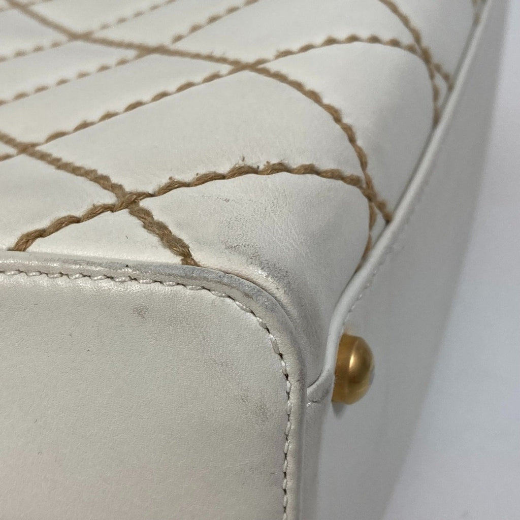 Chanel White Leather Handbag