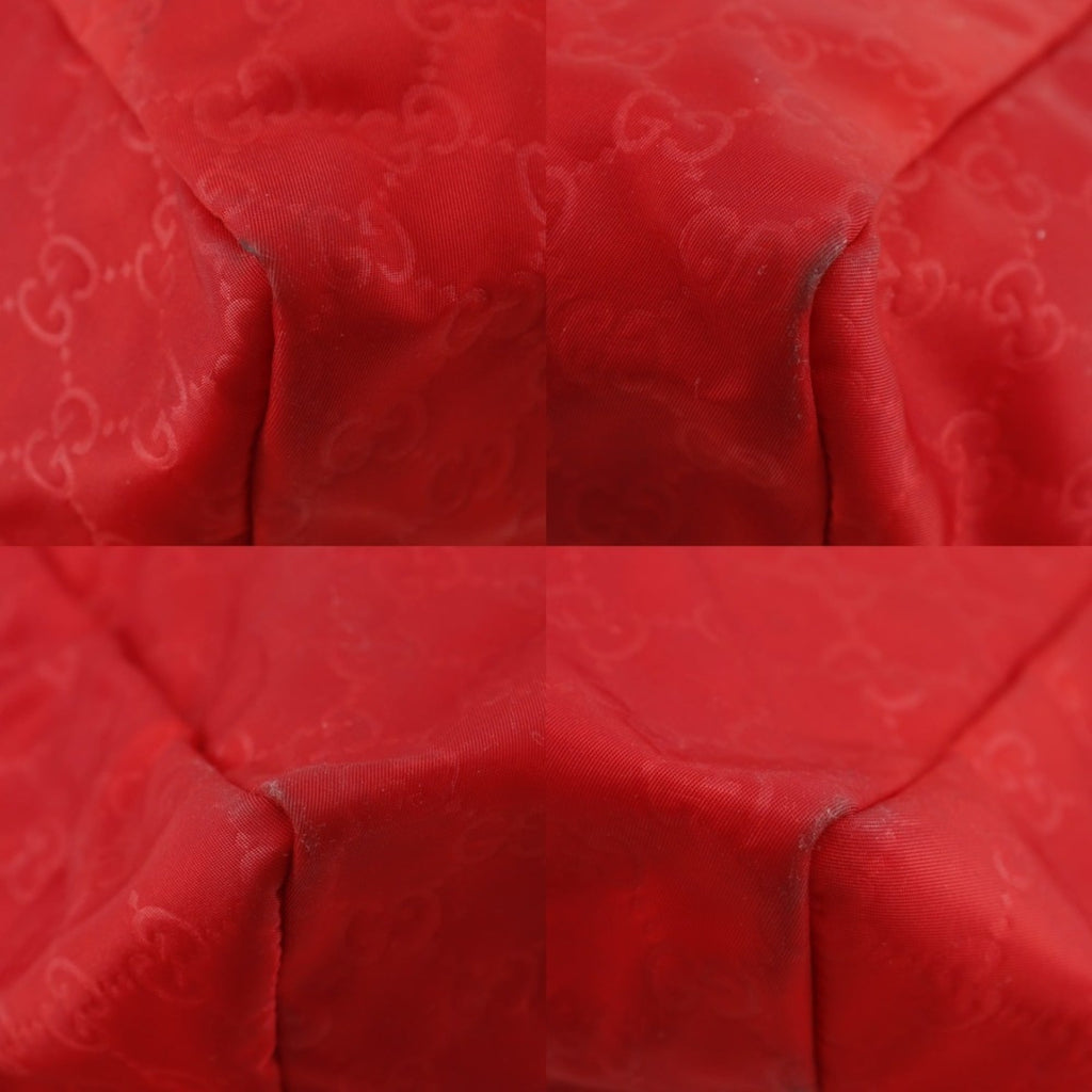 Gucci Red Color Nylon Boston Bag Handbag (Pre-Owned)