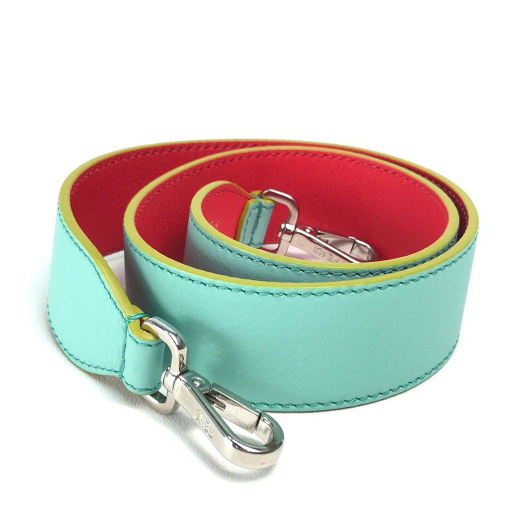 Fendi Blue Leather Chain/Shoulder Wallet