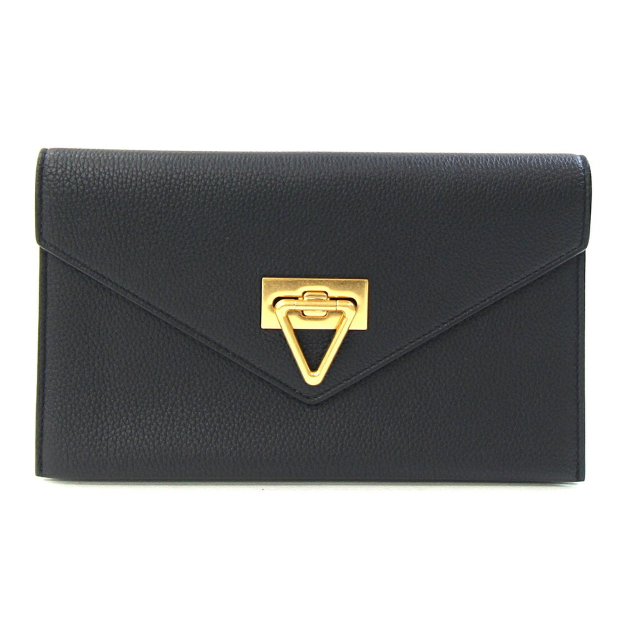 Bottega Veneta Black Leather Clutch Bag Pouch