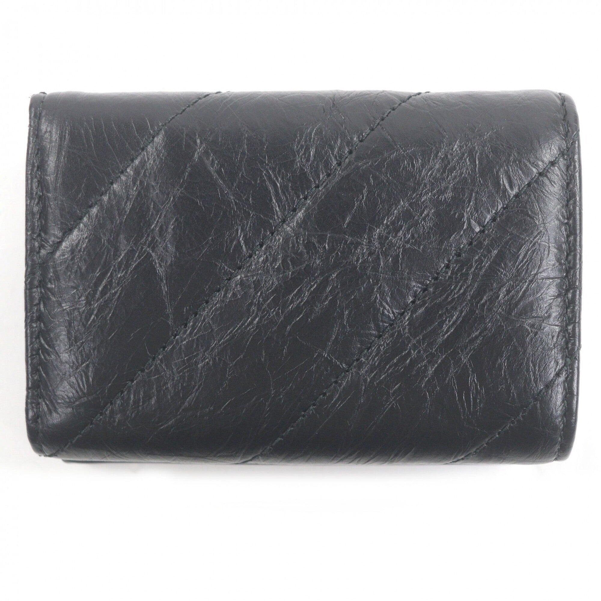 Balenciaga Black Leather Wallet (Tri-Fold)
