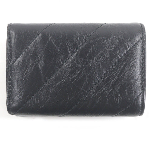 Balenciaga Black Leather Wallet (Tri-Fold)