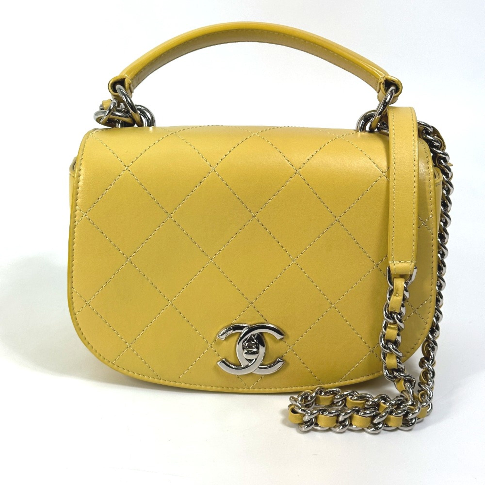 Chanel Yellow Leather Shoulder Bag