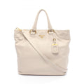 Prada Ivory Leather Tote Bag