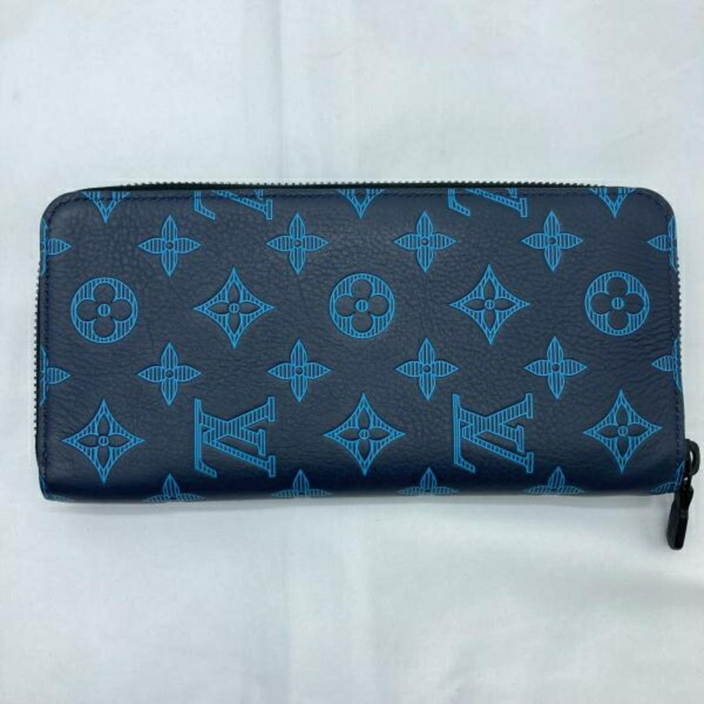 Louis Vuitton Monogram Shadow Blue Navy Monogram Shadow Long Wallet