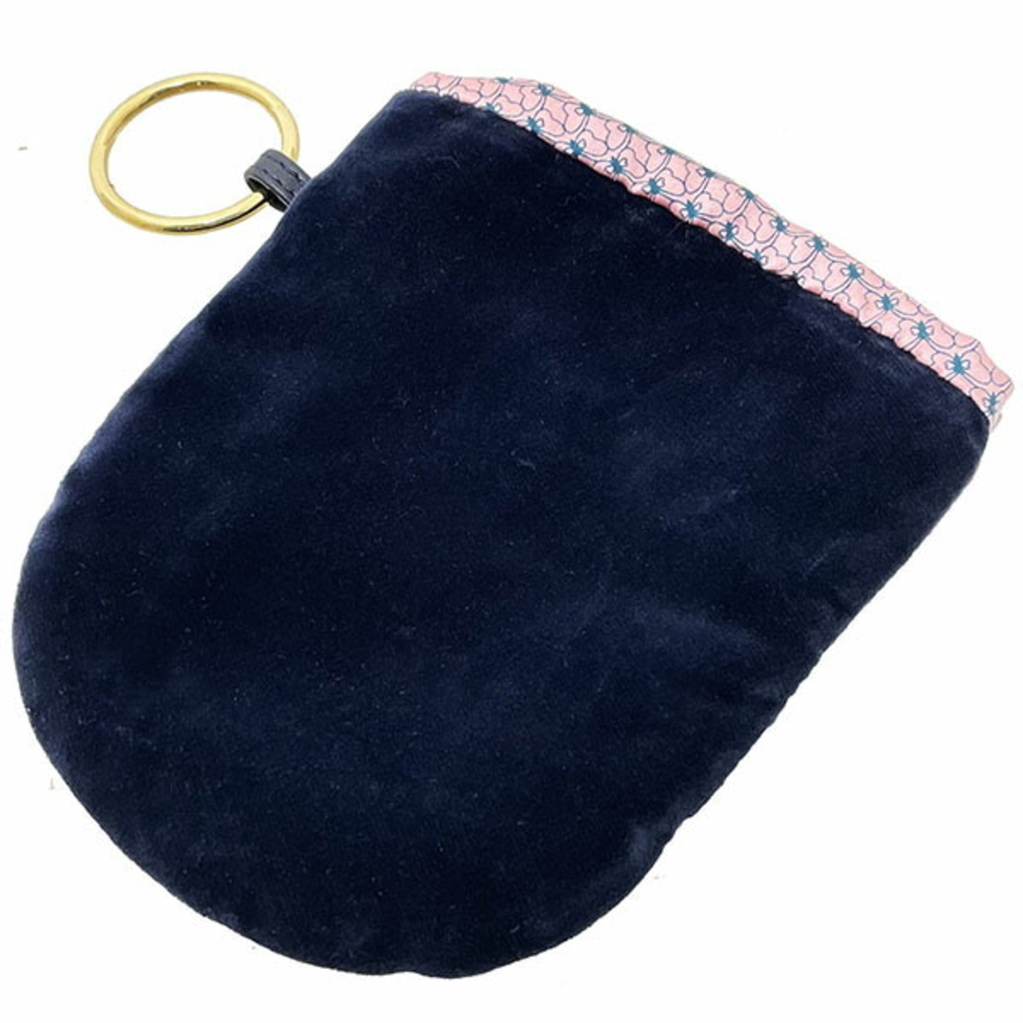 Bottega Veneta Navy Pink Velvet Pouch