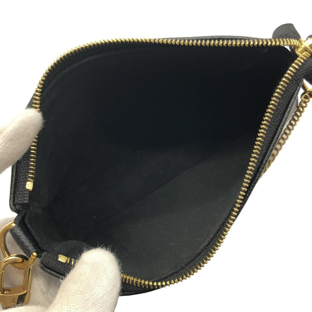 Louis Vuitton Beige Black Leather Pochette