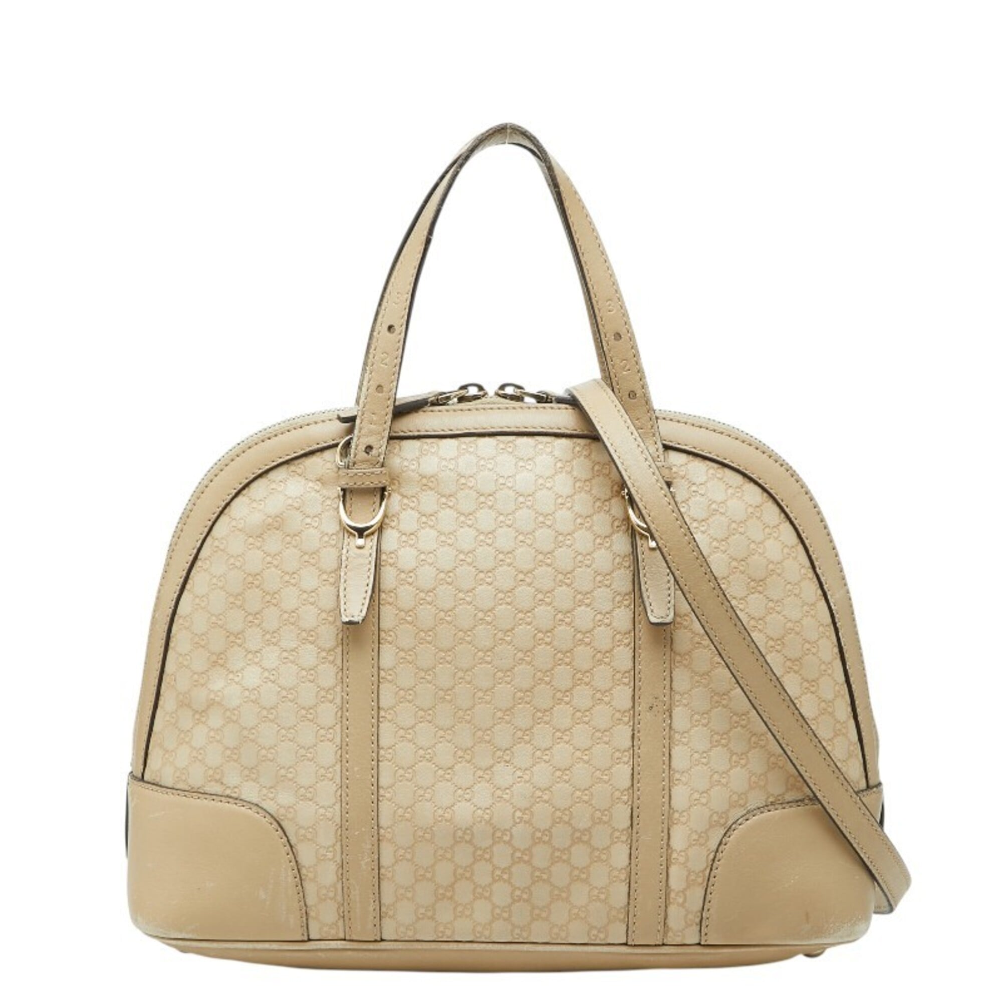 Gucci Beige Pvc Leather Handbag Shoulder Bag (Pre-Owned)