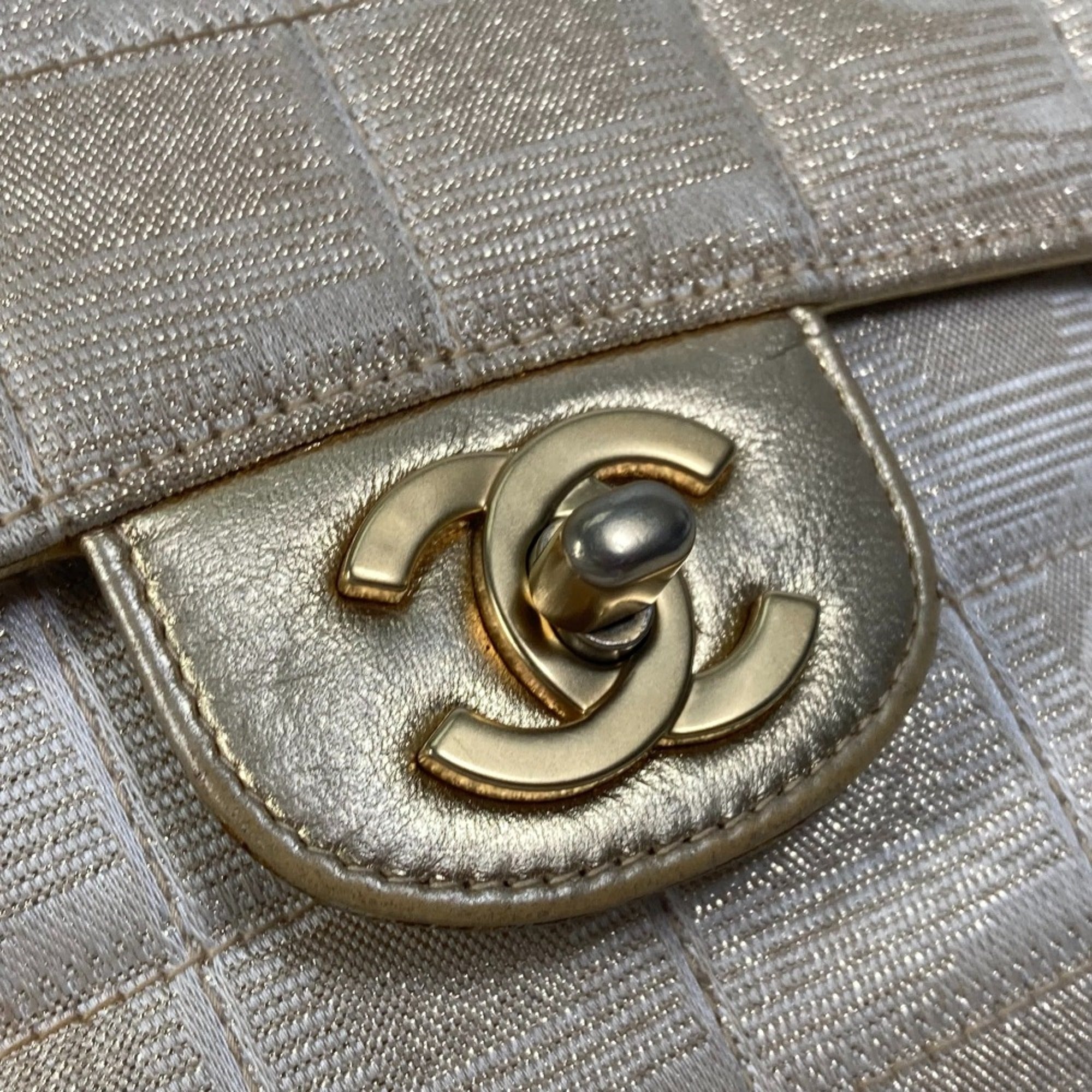 Chanel Beige Cloth Shoulder Bag