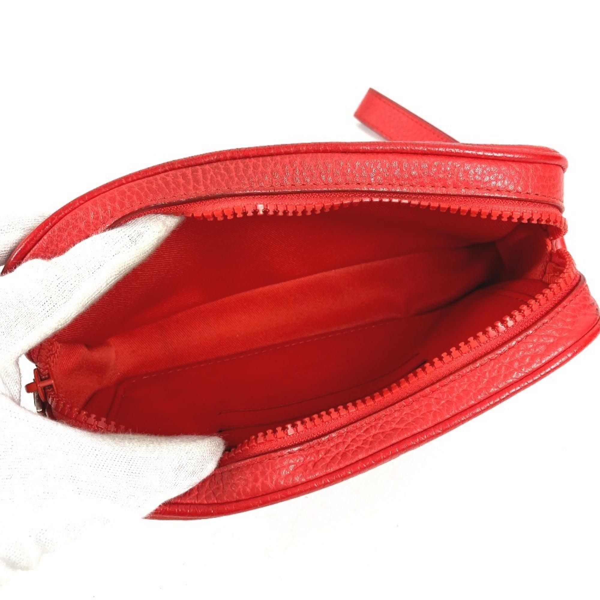 Louis Vuitton Red Color Monogram Empreinte Leather Clutch Bag