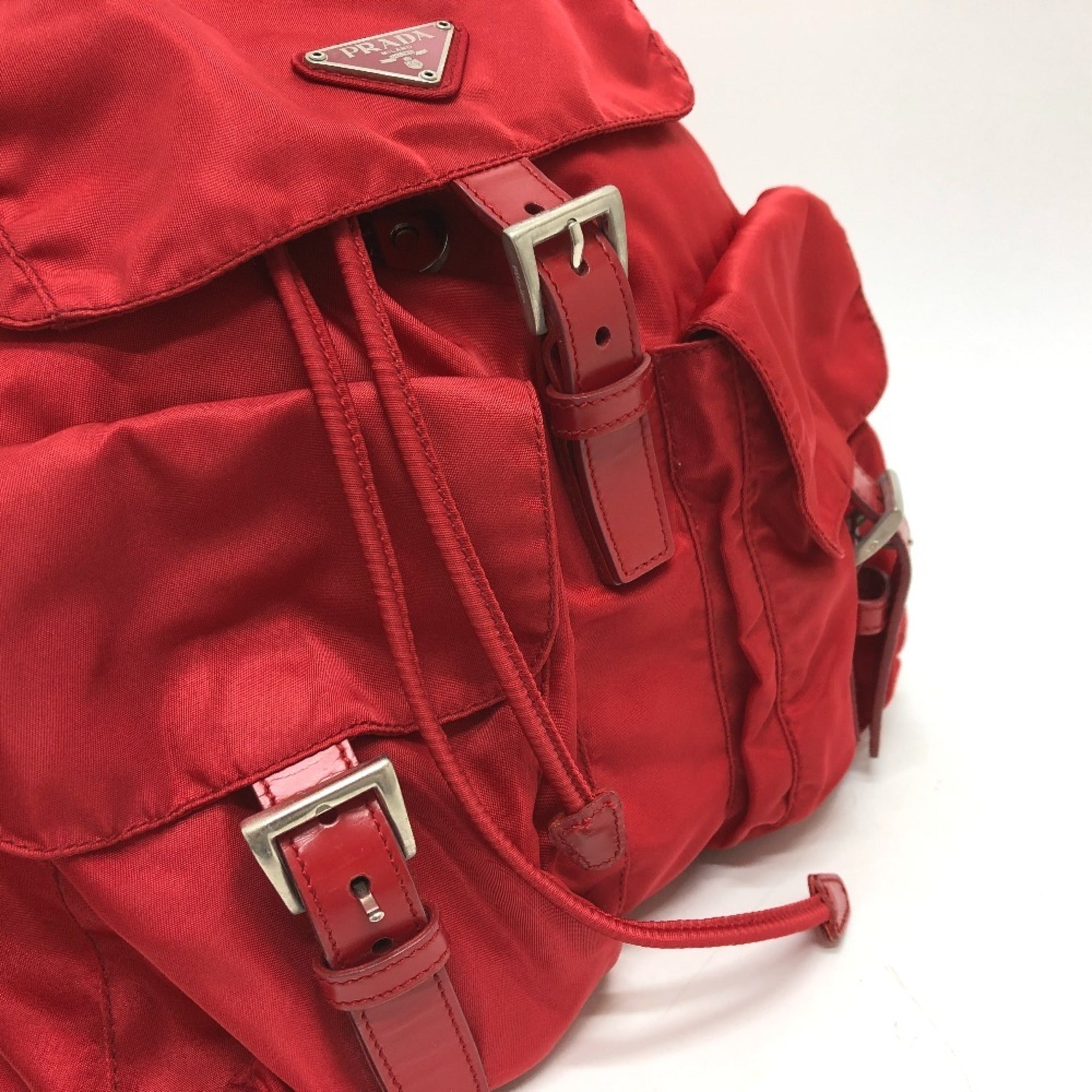 Prada Red Color Nylon Backpack