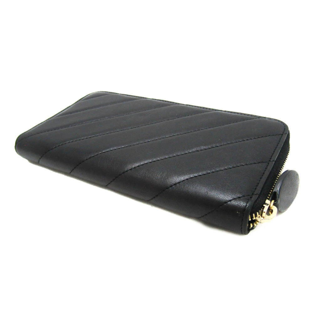 Chanel Black Leather Long Wallet (Bi-Fold)