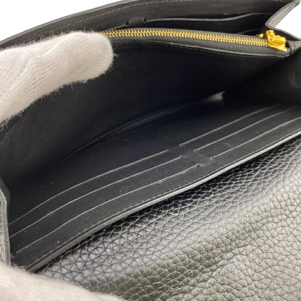 Louis Vuitton Black Leather Long Wallet