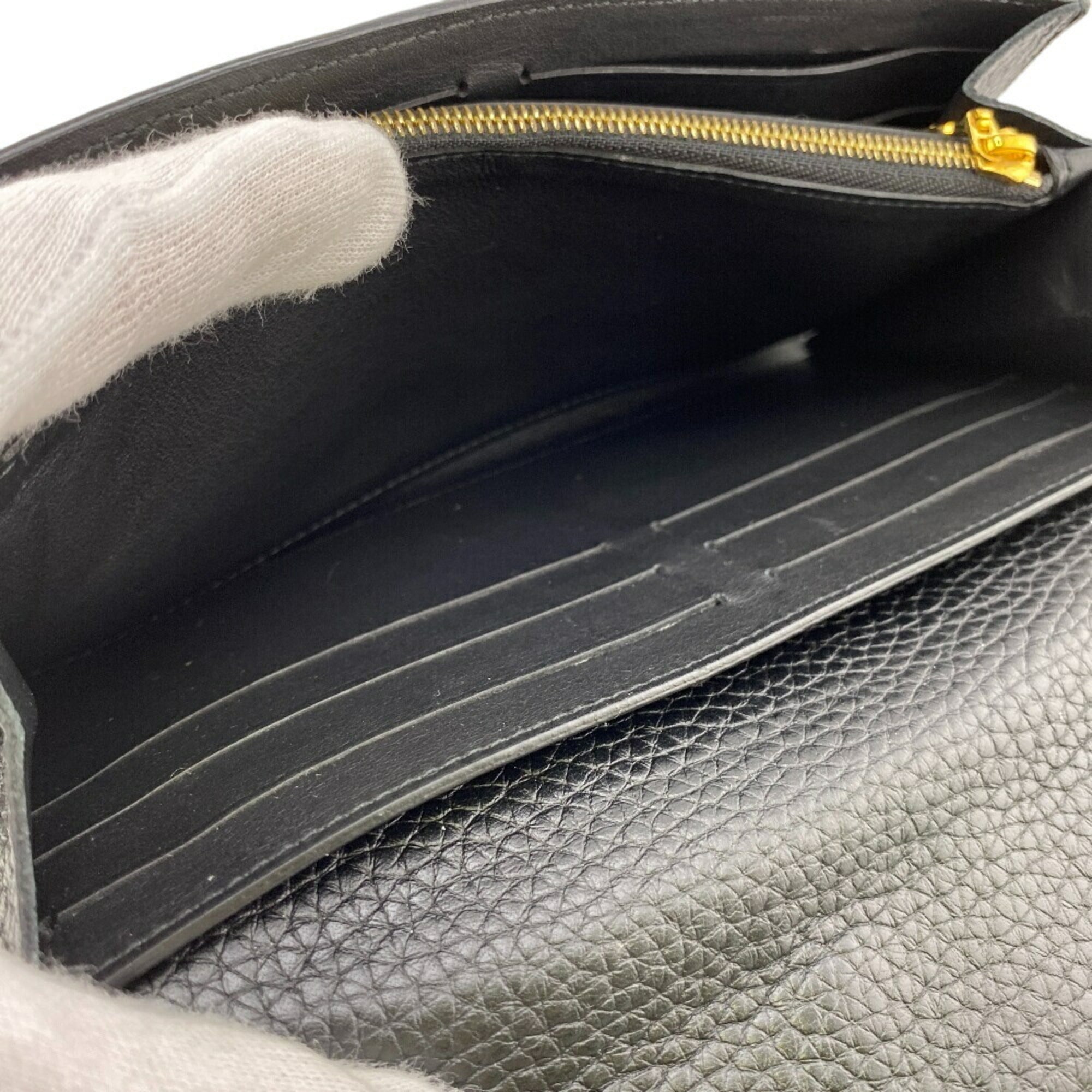 Louis Vuitton Black Leather Long Wallet
