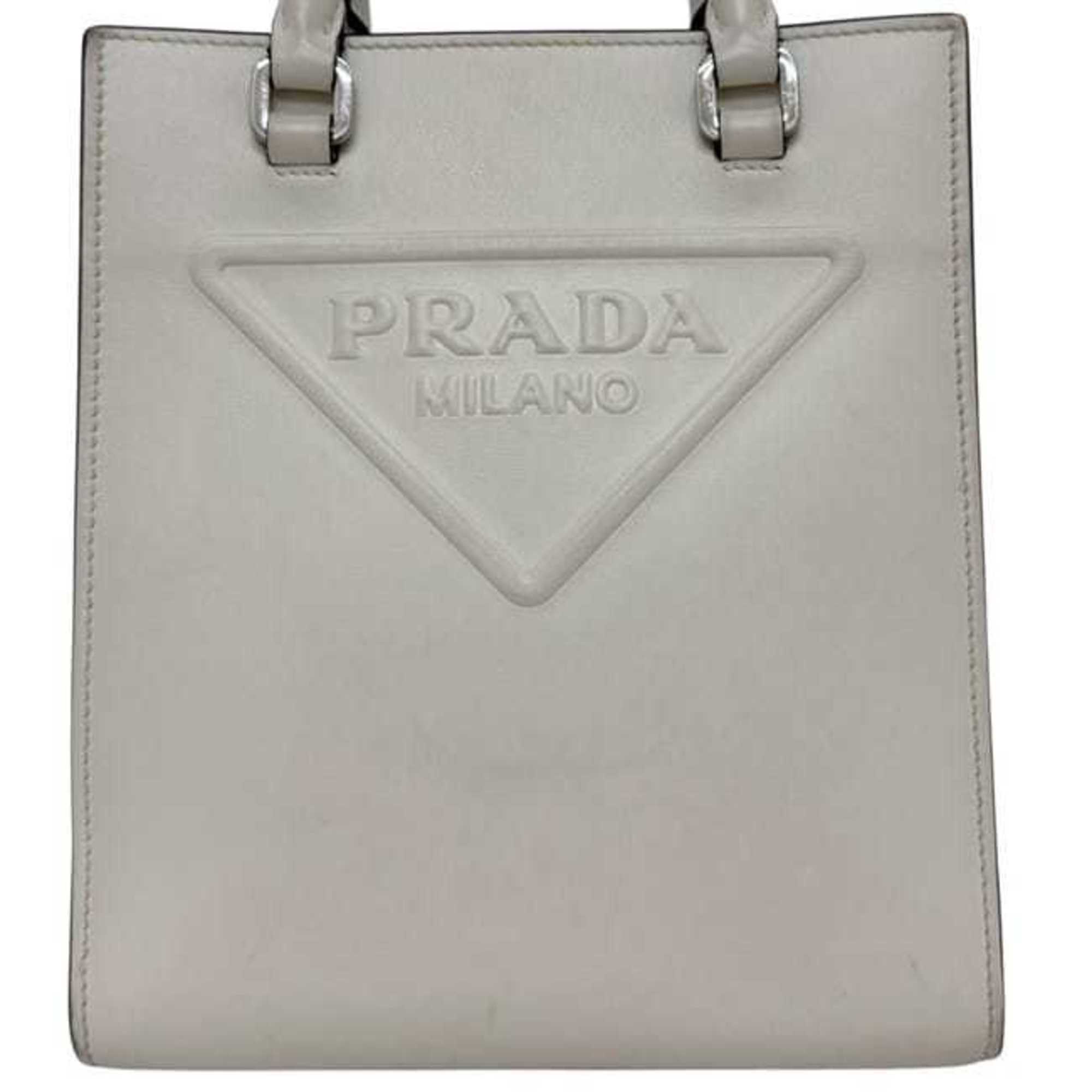 Prada Bianco White Leather Handbag