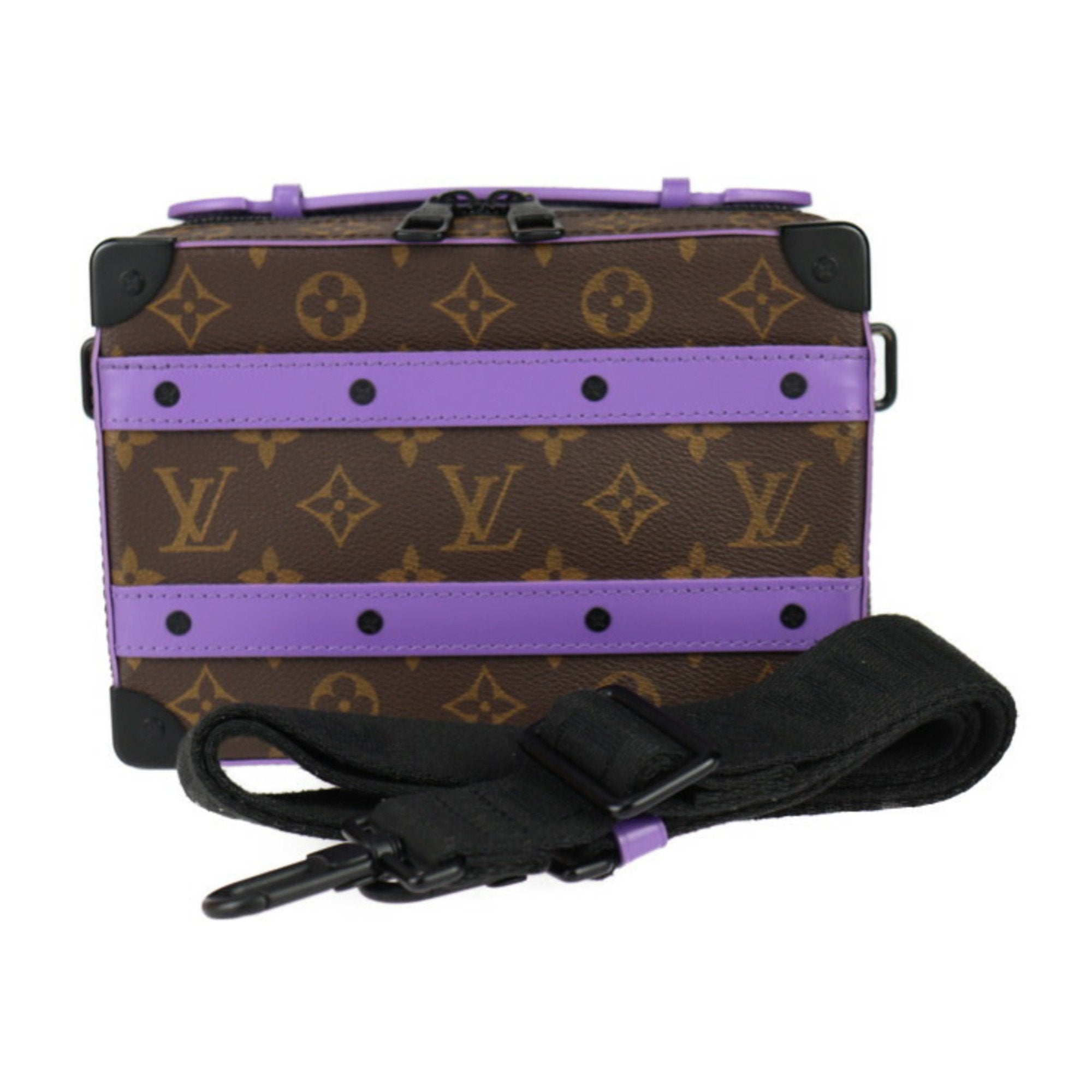 Louis Vuitton Brown Purple Pvc Leather Clutch Bag Handbag Pochette Shoulder Bag