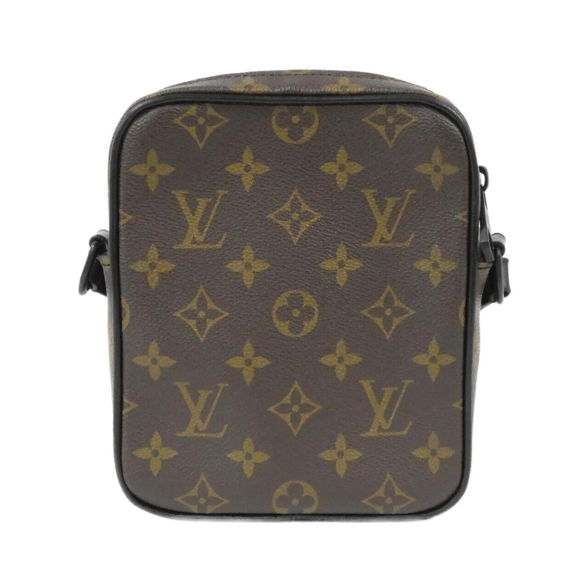 Louis Vuitton Black Brown Coated Canvas Shoulder Bag