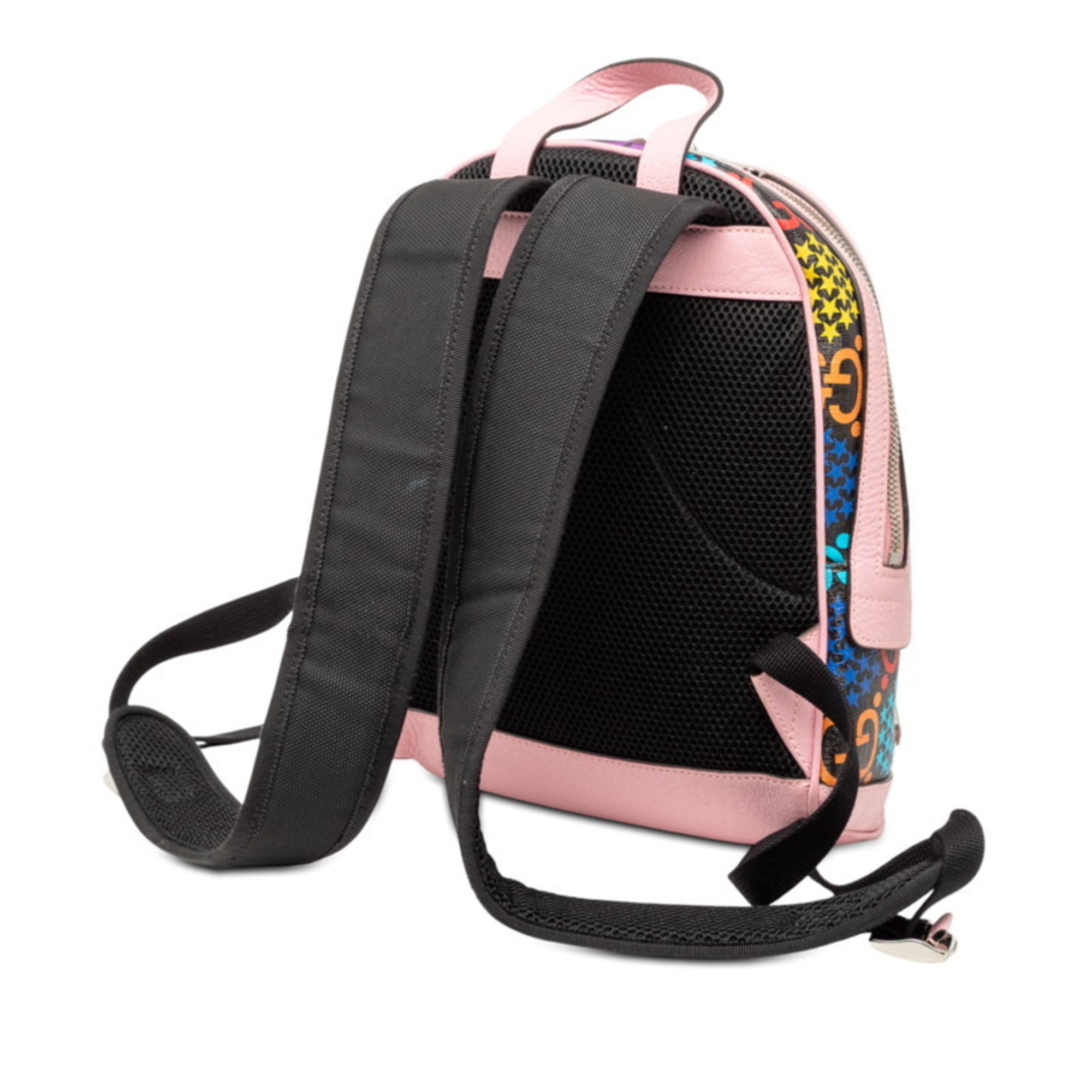Gucci Black Multi-Color Pink Pvc Leather Backpack (Pre-Owned)