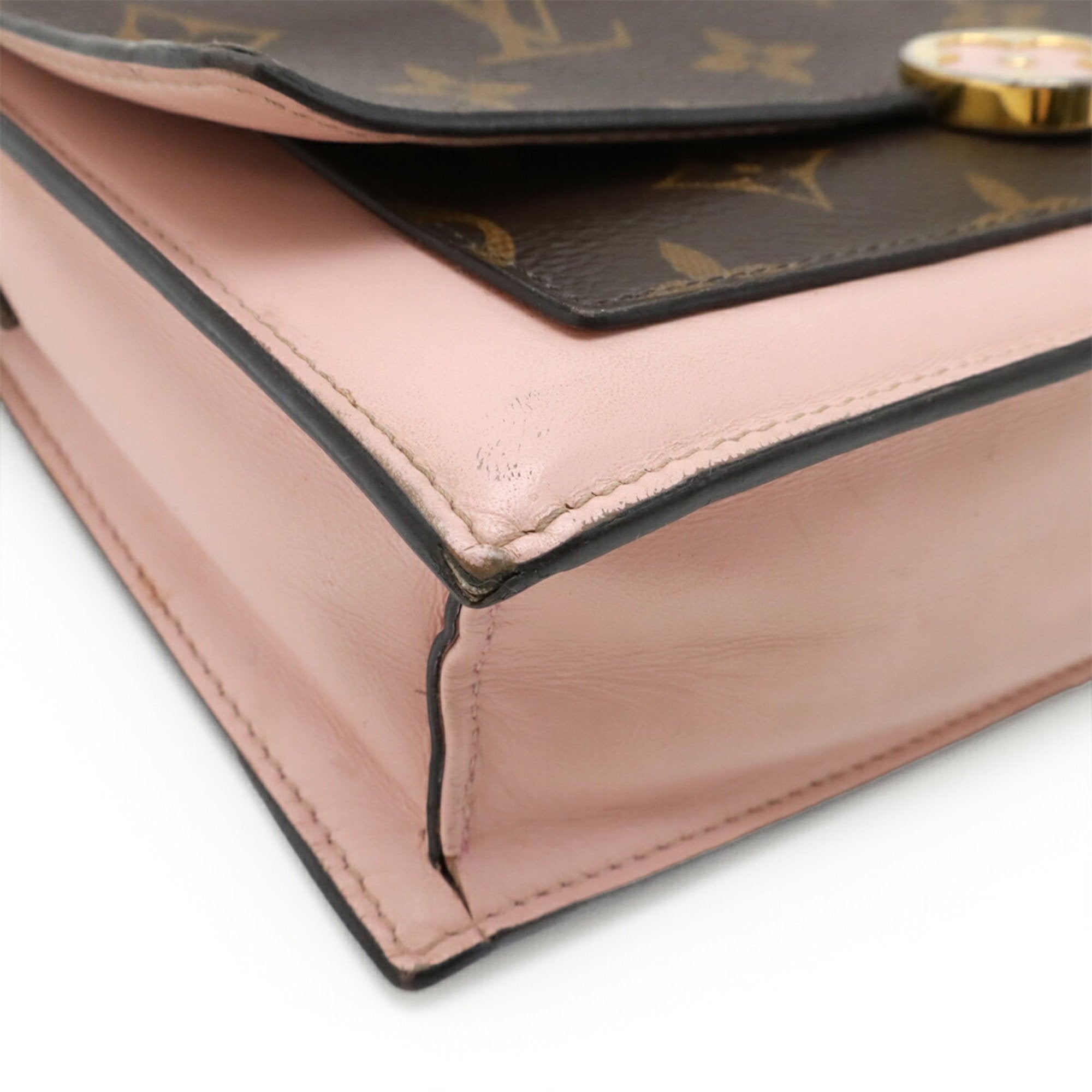 Louis Vuitton Monogram Rose Ballerine Monogram Chain/Shoulder Wallet