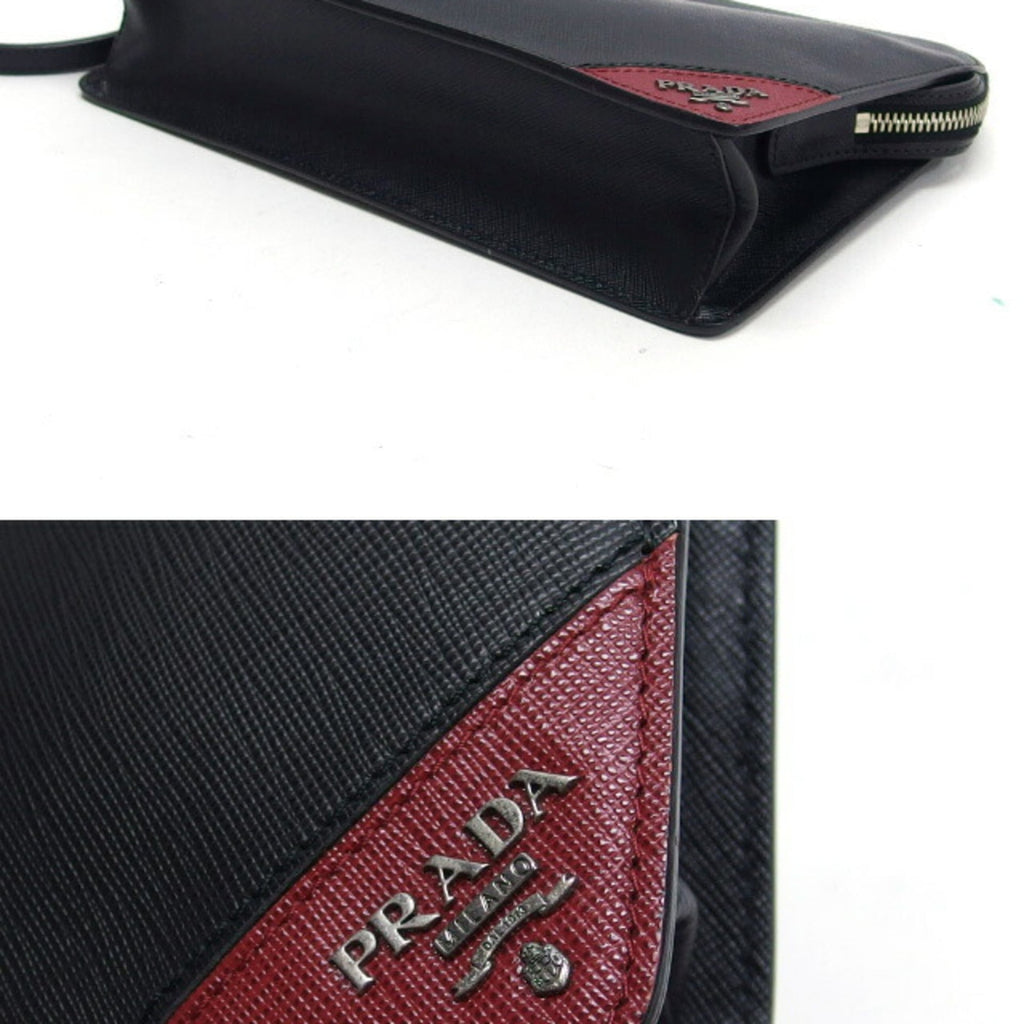 Prada Nero Leather Clutch Bag
