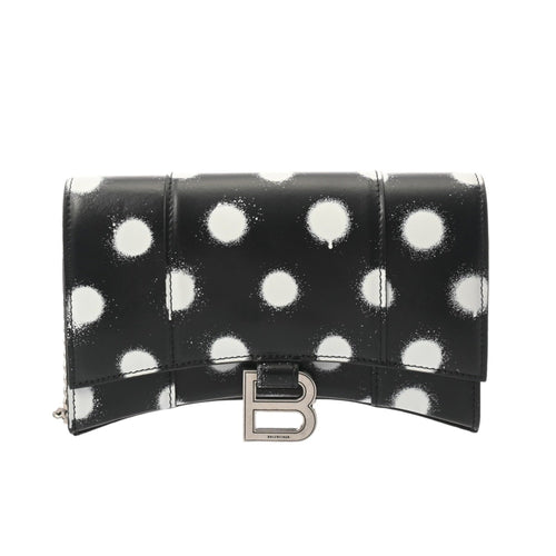 Balenciaga Black White Leather Shoulder