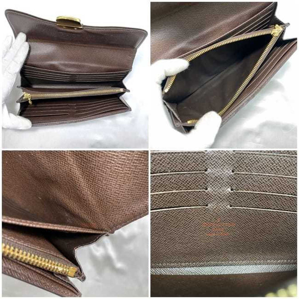 Louis Vuitton Damier Brown Damier Canvas Ebene Damier Canvas Long Wallet