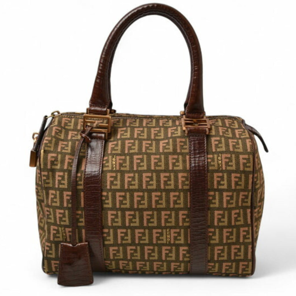 Fendi Zucca Khaki Brown Zucca Canvas Handbag