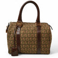 Fendi Zucca Khaki Brown Zucca Canvas Handbag
