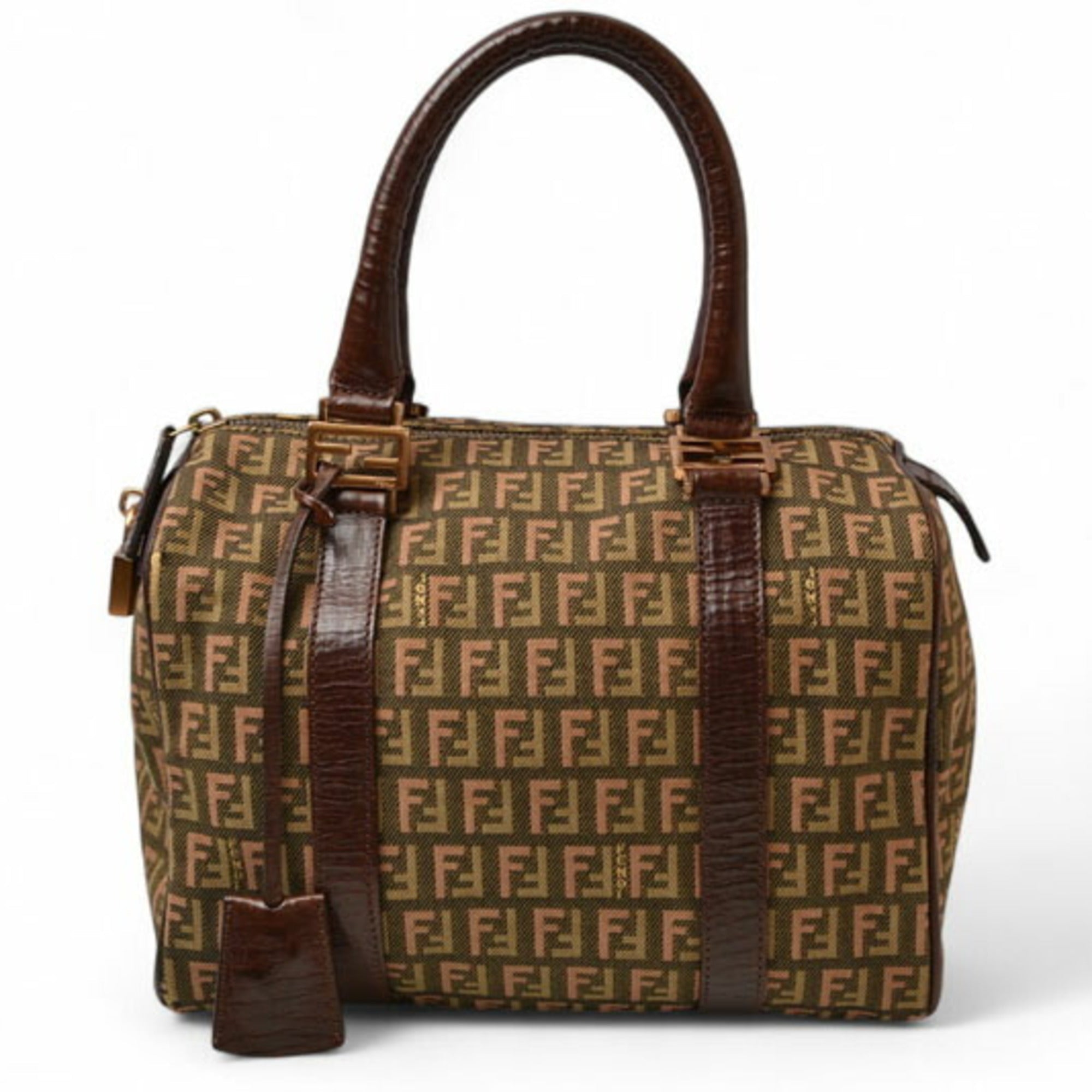 Fendi Zucca Khaki Brown Zucca Canvas Handbag