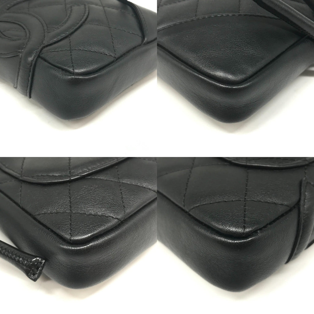 Chanel Black Leather Pochette Shoulder Bag