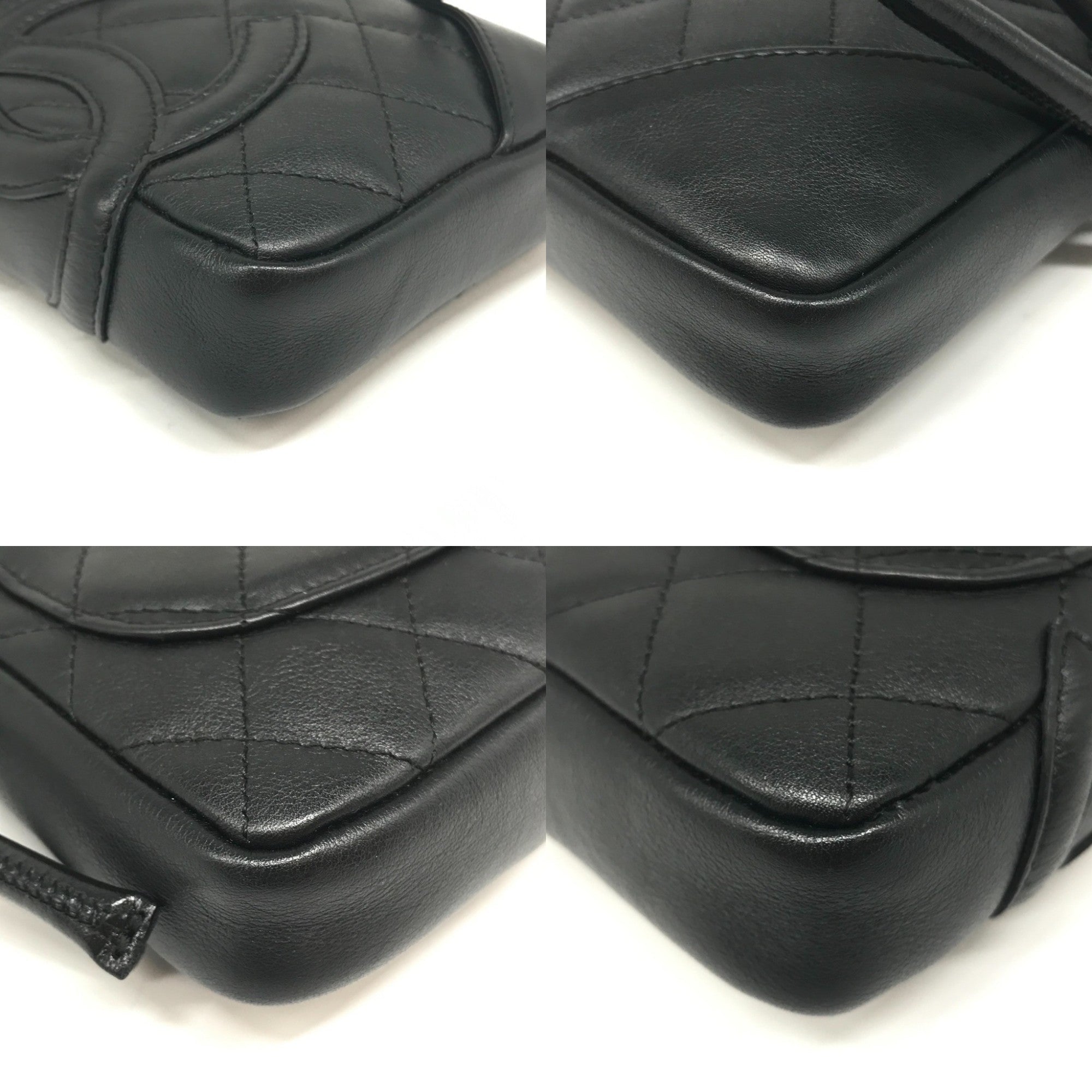 Chanel Black Leather Pochette Shoulder Bag