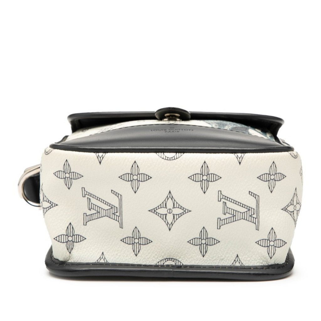 Louis Vuitton Navy White Pvc Leather Shoulder Bag