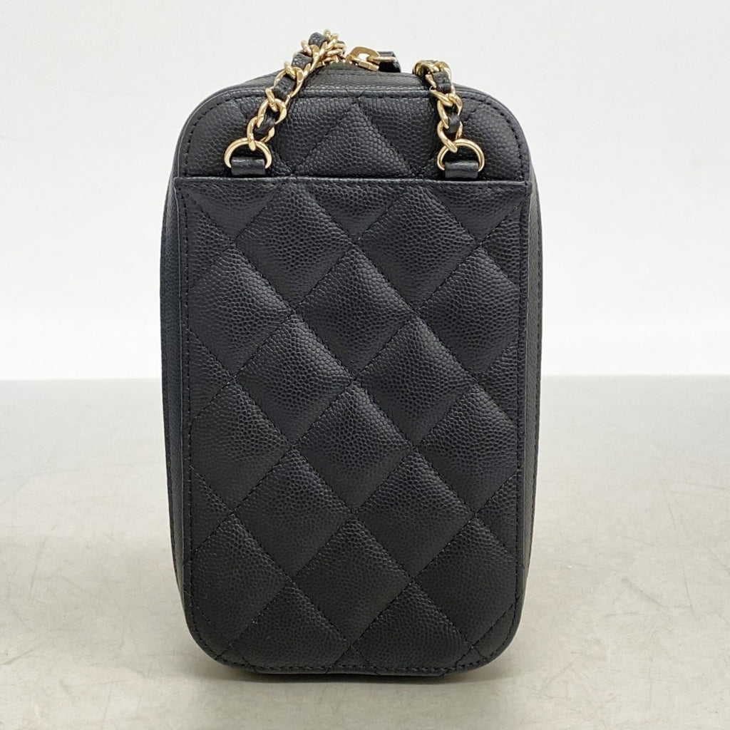 Chanel Black Grained Calfskin Shoulder Bag