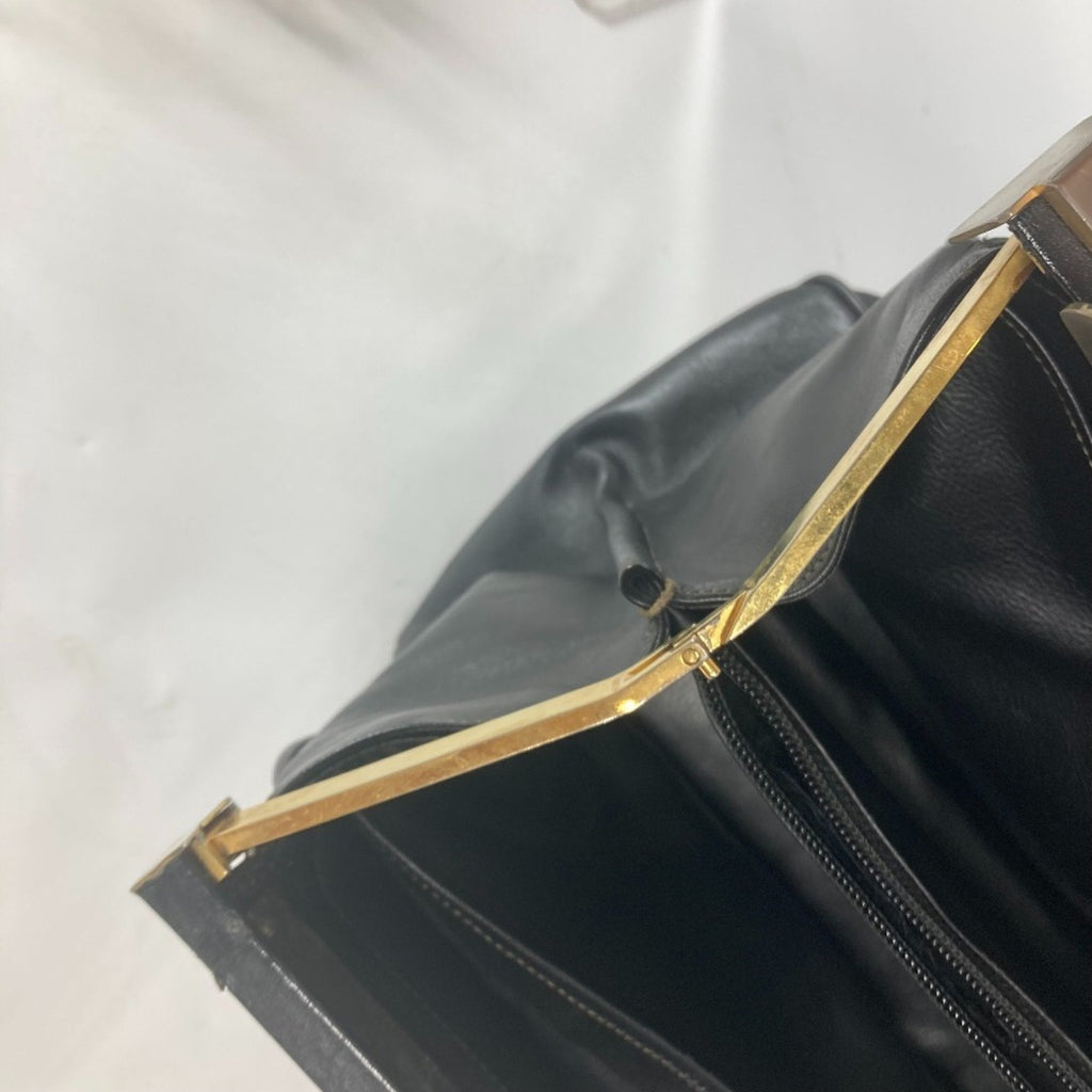 Fendi Pequin Black Leather Pvc Handbag