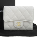 Chanel White Grained Calfskin Wallet (Tri-Fold)
