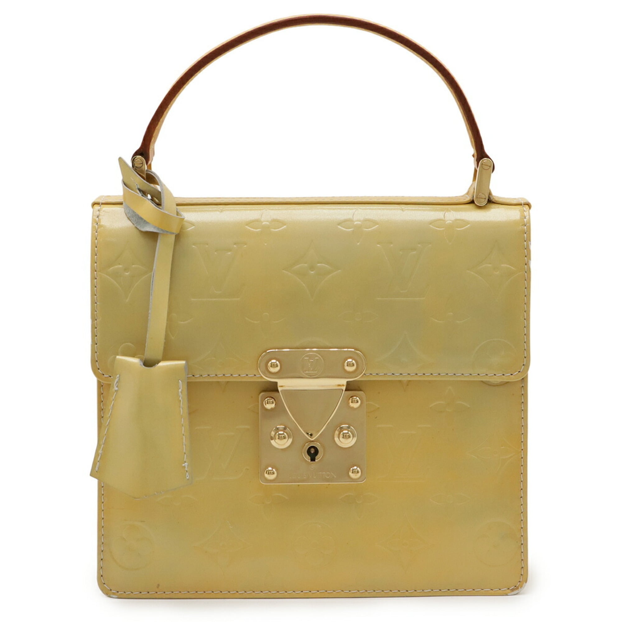 Louis Vuitton Galle Lime Yellow Monogram Vernis Handbag