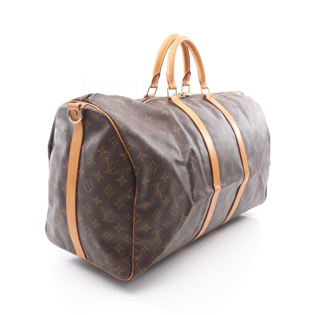 Louis Vuitton Brown Monogram Coated Canvas Leather Boston Bag Handbag