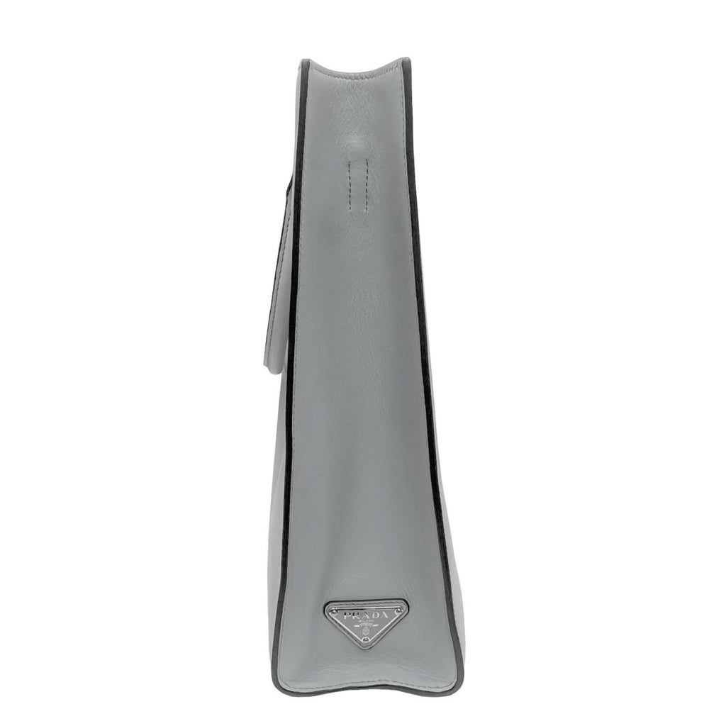 Prada Gray Leather Handbag Tote Bag