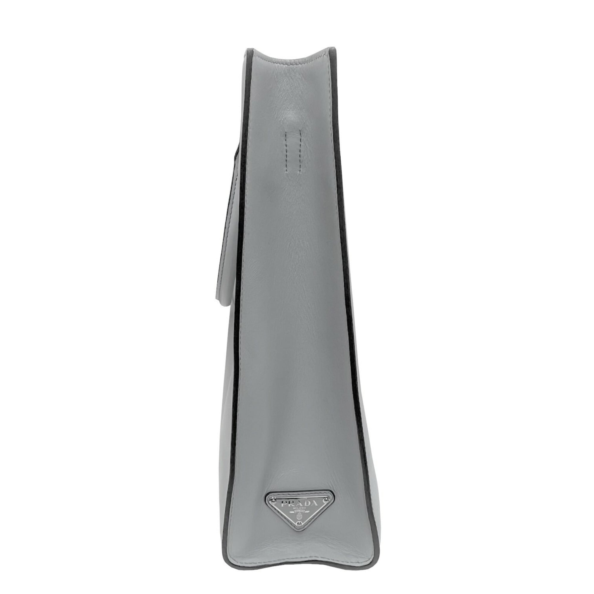 Prada Gray Leather Handbag Tote Bag