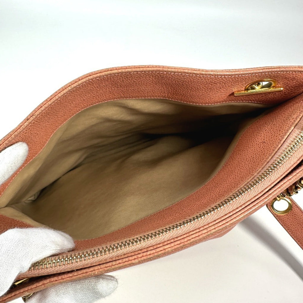 Chanel Pink Grained Calfskin Shoulder Bag Tote Bag