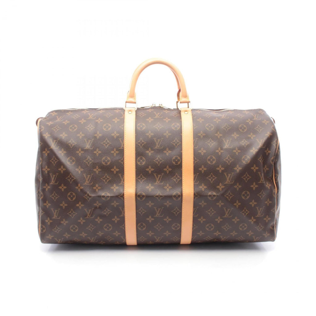 Louis Vuitton Brown Monogram Coated Canvas Leather Boston Bag Handbag