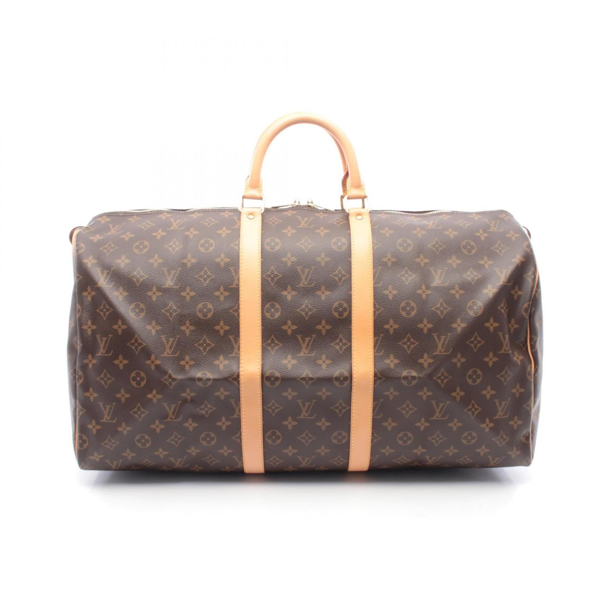 Louis Vuitton Brown Monogram Coated Canvas Leather Boston Bag Handbag