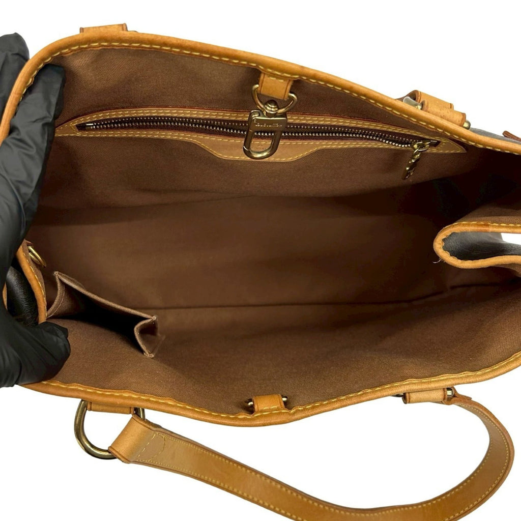 Louis Vuitton Brown Leather Pvc Handbag Tote Bag