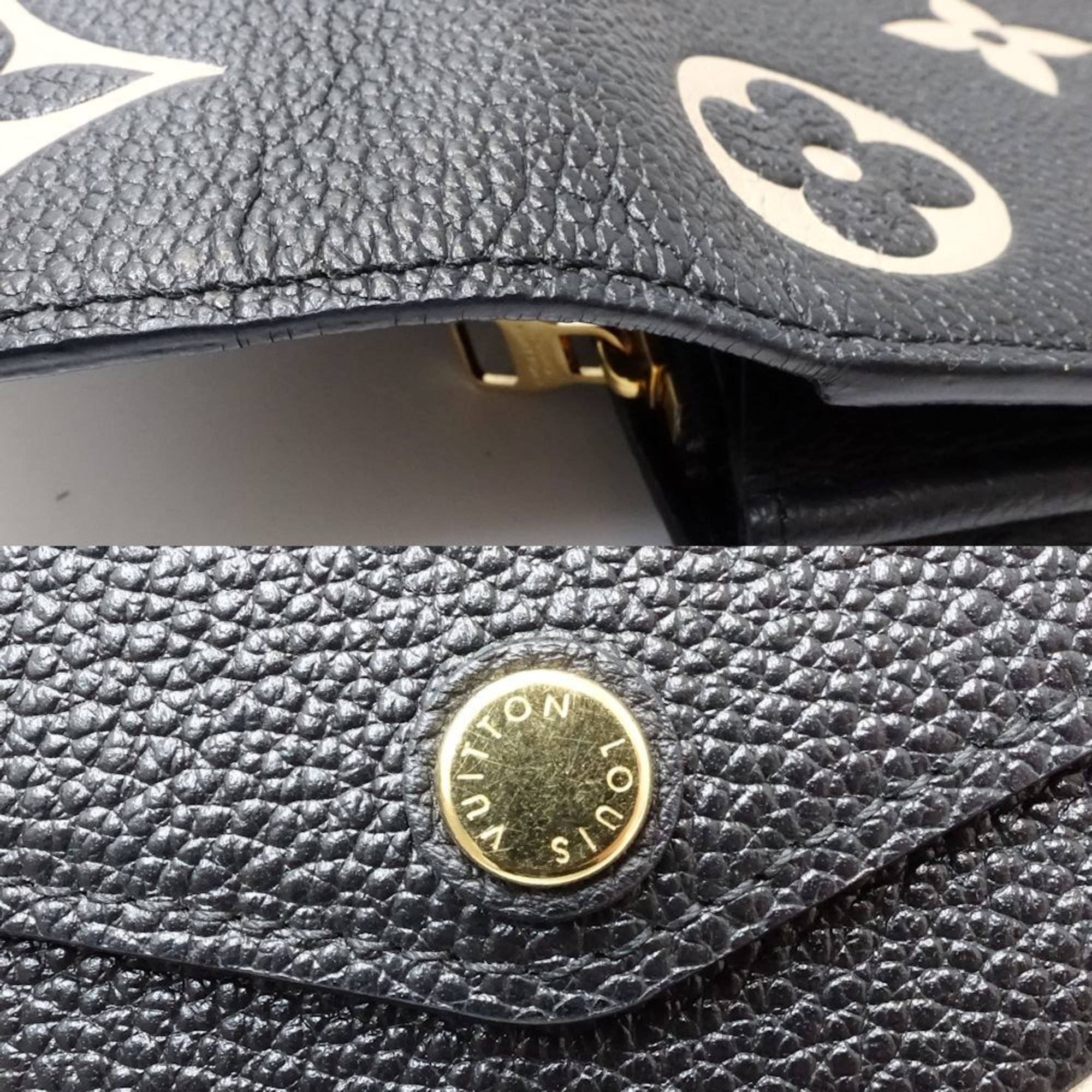 Louis Vuitton Beige Black Monogram Empreinte Long Wallet