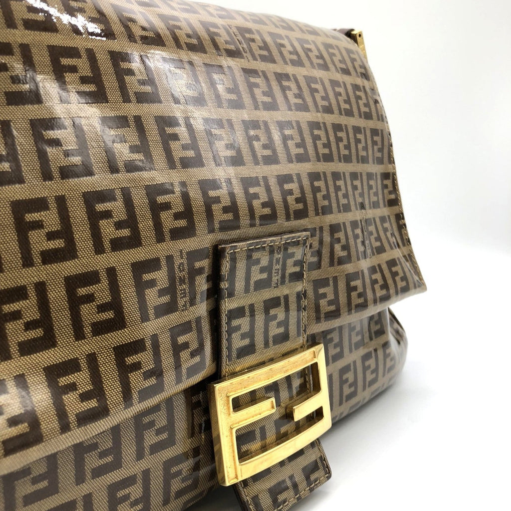 Fendi Zucchino Brown Nylon Shoulder Bag