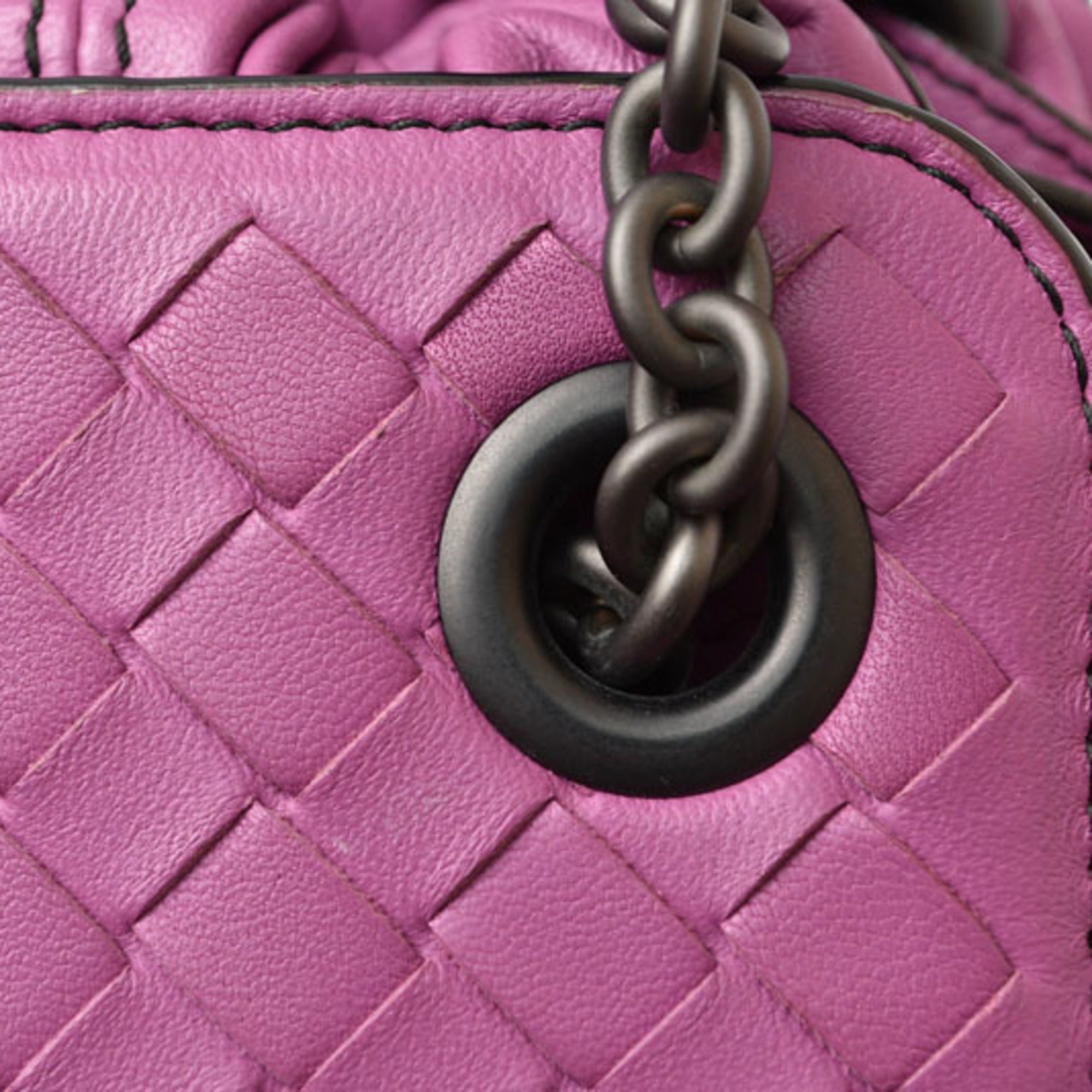 Bottega Veneta Purple Leather Handbag Shoulder Bag