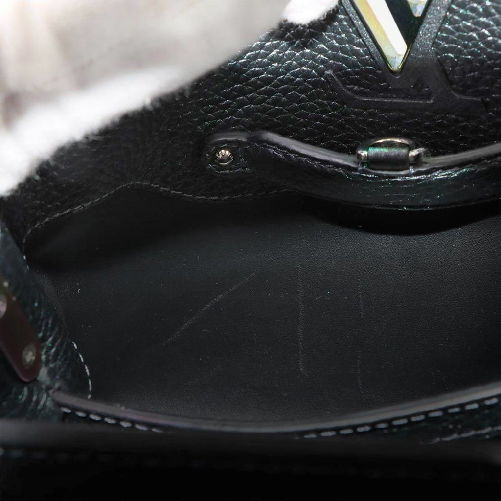 Louis Vuitton Metallic Black Leather Handbag Shoulder Bag